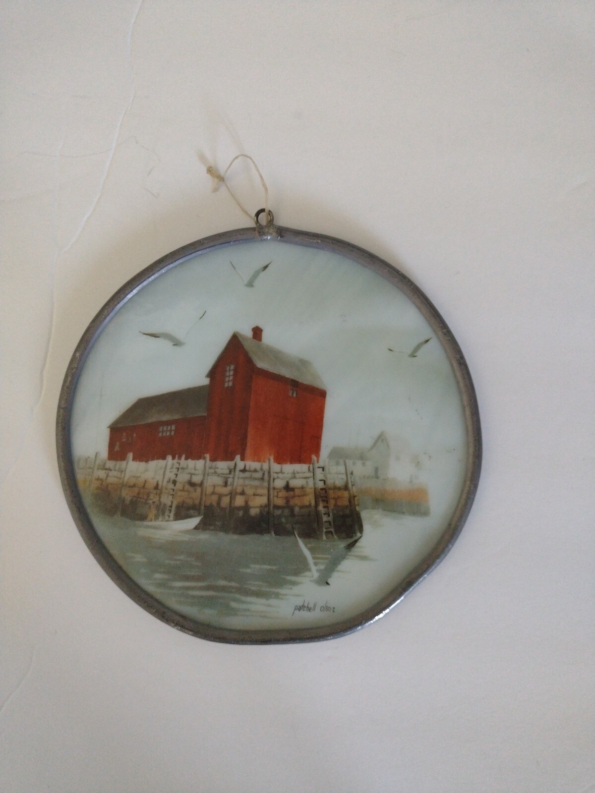 Patchell Olsoz Sun Catcher Red Barn Seagull Boat Ocean New England