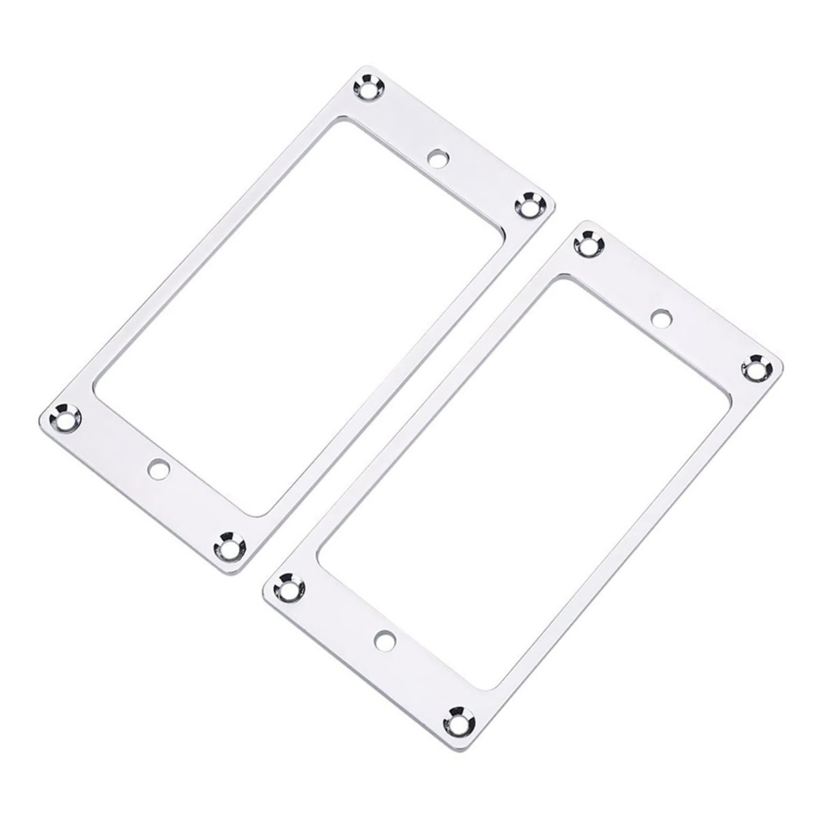 2* Silver Iron Humbucker Pickup Mounting Ring Frame Bridge Neck Flat Parts