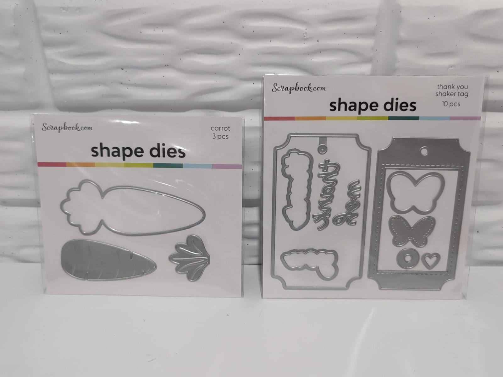 New Lot of 2 Shape Dies From Scrapbook.Com Thank You Tag Butterfly And Carrot