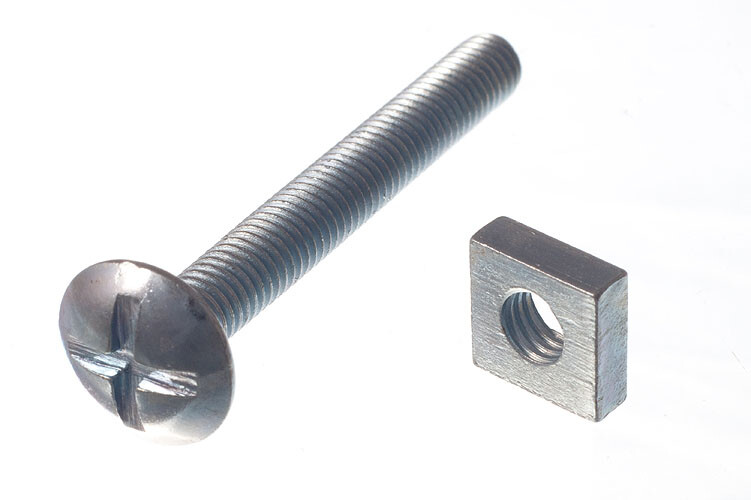 New 50 X Roofing Bolts &Amp; Square Nuts ZP Zinc Plated M6 x 50 - Onestopdiy - H