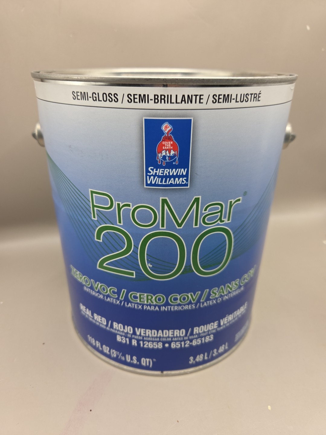 1 Gallon Sherwin Williams Promar 200 Interior Semi-Gloss Color Real Red