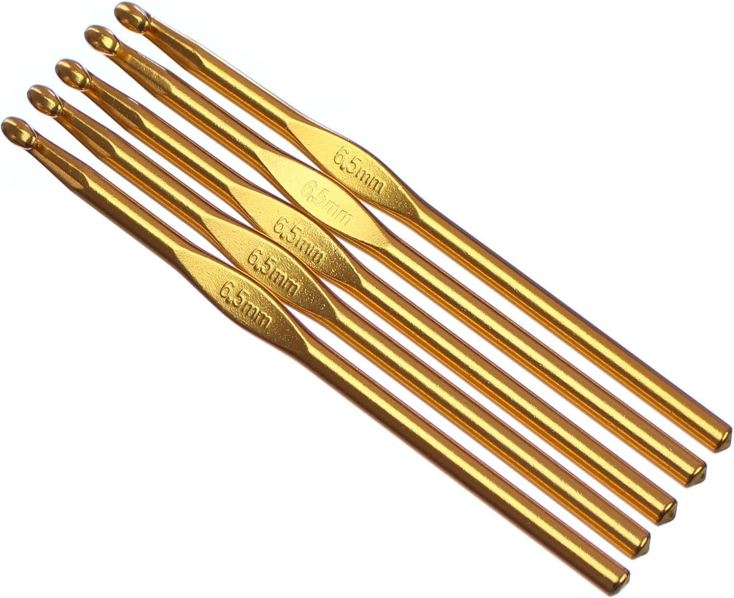 5 Pack -  Size K (Size 10.5) Aluminum Crochet Hooks - 6" Length - 6.5Mm Diameter