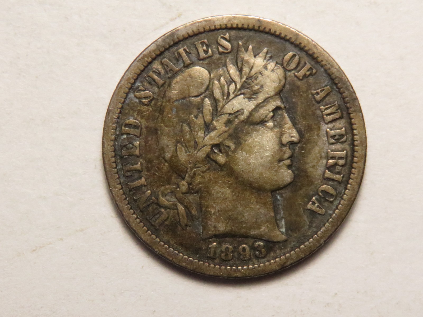 1893-O Barber Dime Grading VF/XF