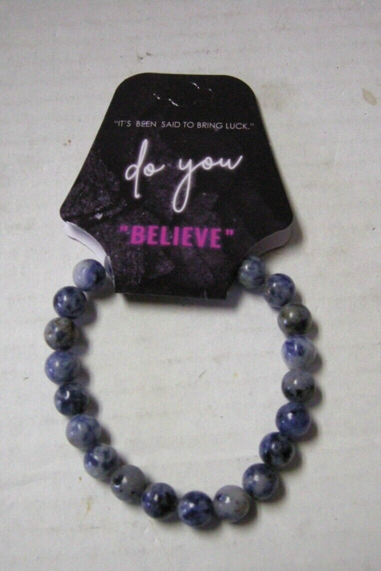 Sodalite Bead Bracelet By Do You Believe, Semi-Precious Stretchable, New