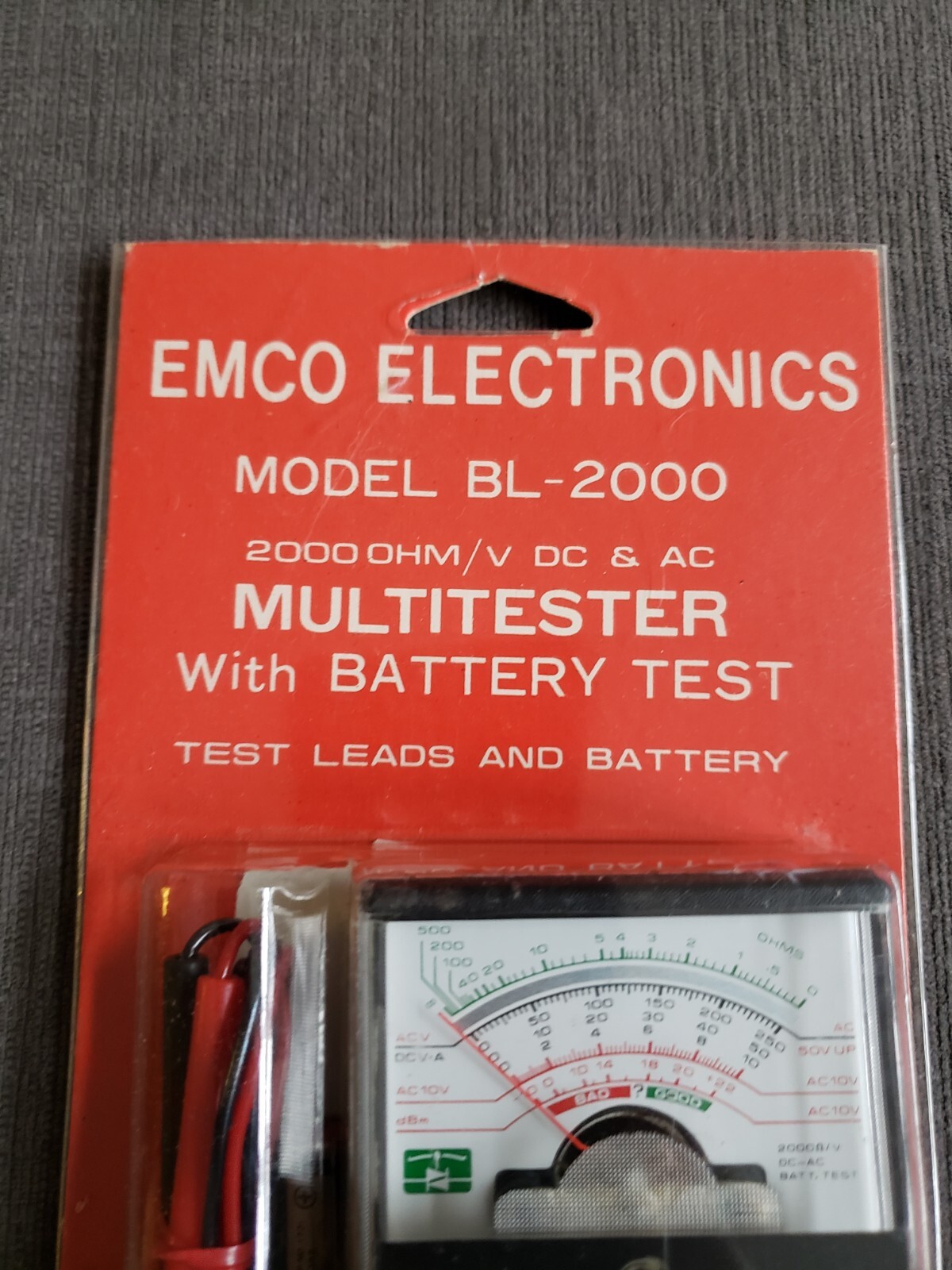 Vintage Analog Multitester Emco Electronics Model BL-2000 Ohm/V DC AC