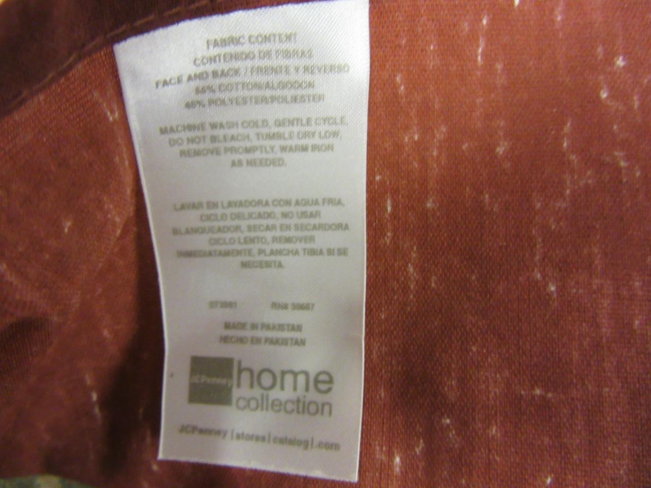 JCPenney Home Collection Pillow Sham 21" x 27" Orange/Brown/Green New