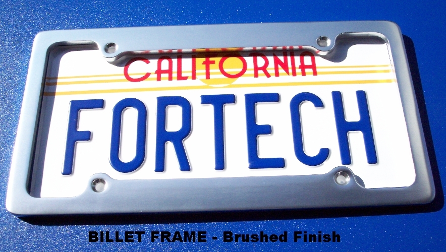 BILLET ALUMINUM  Brushed Finish LICENSE PLATE FRAME. Classy. 4 Hole. NEW