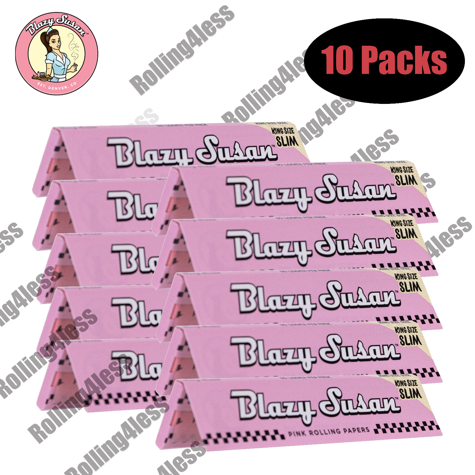 Blazy Susan King Size Slim Rolling Paper | 10 Packs Deal
