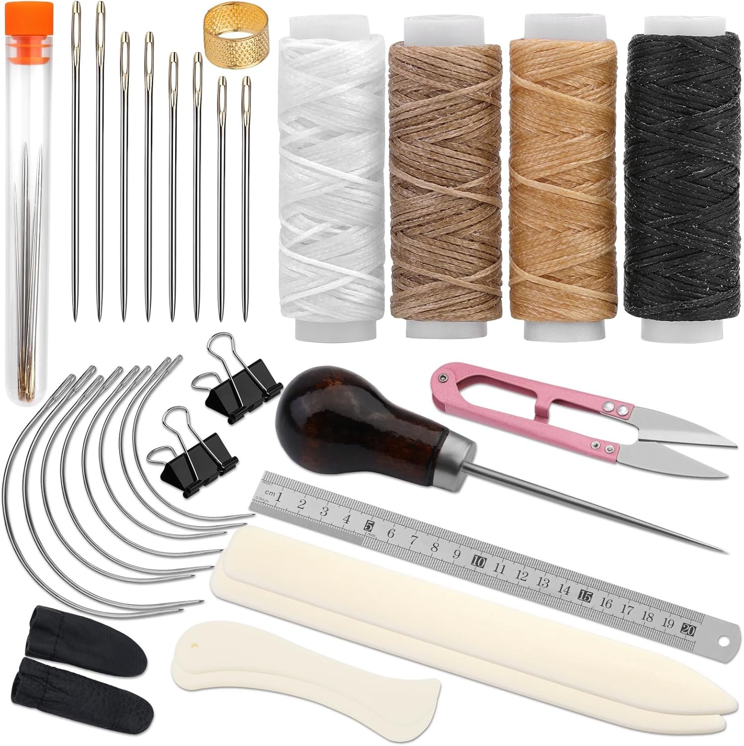33 Pcs Book Binding Kits 4 Pcs Bone Folder Paper Creaser Paper Folding Tool Book