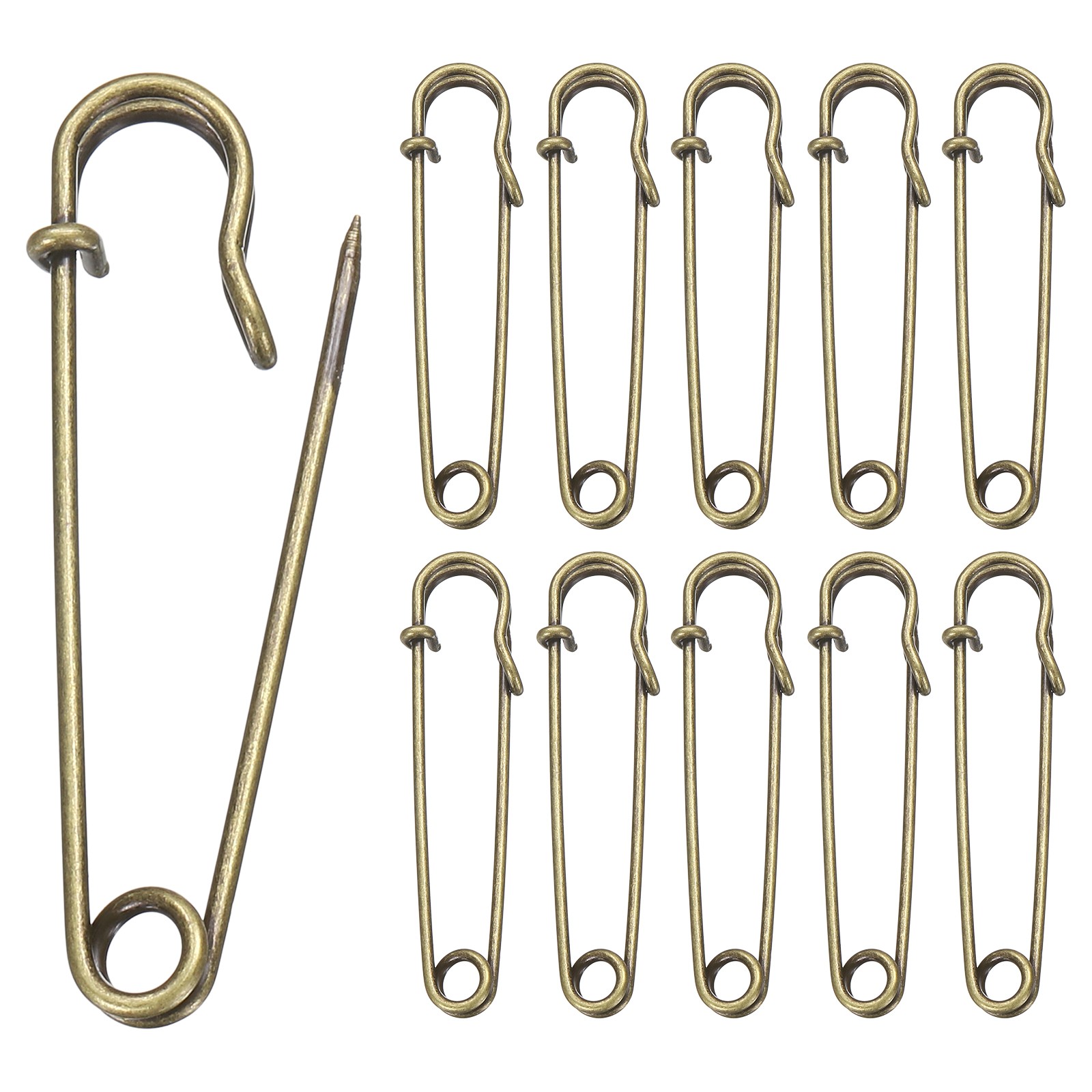 20pcs Safety Pins 38mm Electroplated Large Safety Pin for Clothes Bronze