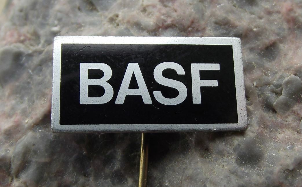 BASF German Vintage Computer Mainframe Consumer Electronics Technology Pin Badge
