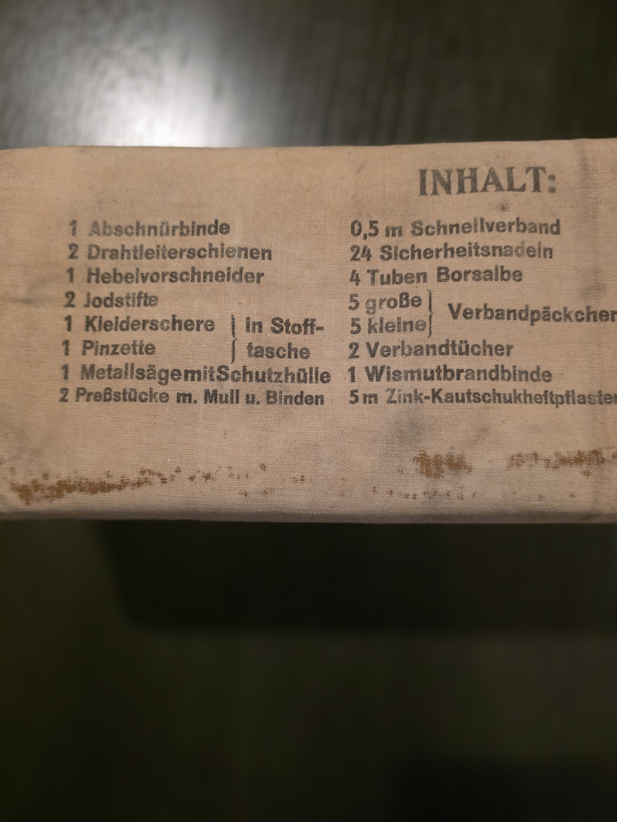 SCARCE LUFTWAFFE BOMBER CREW FIRST AID KIT COMPLETE
