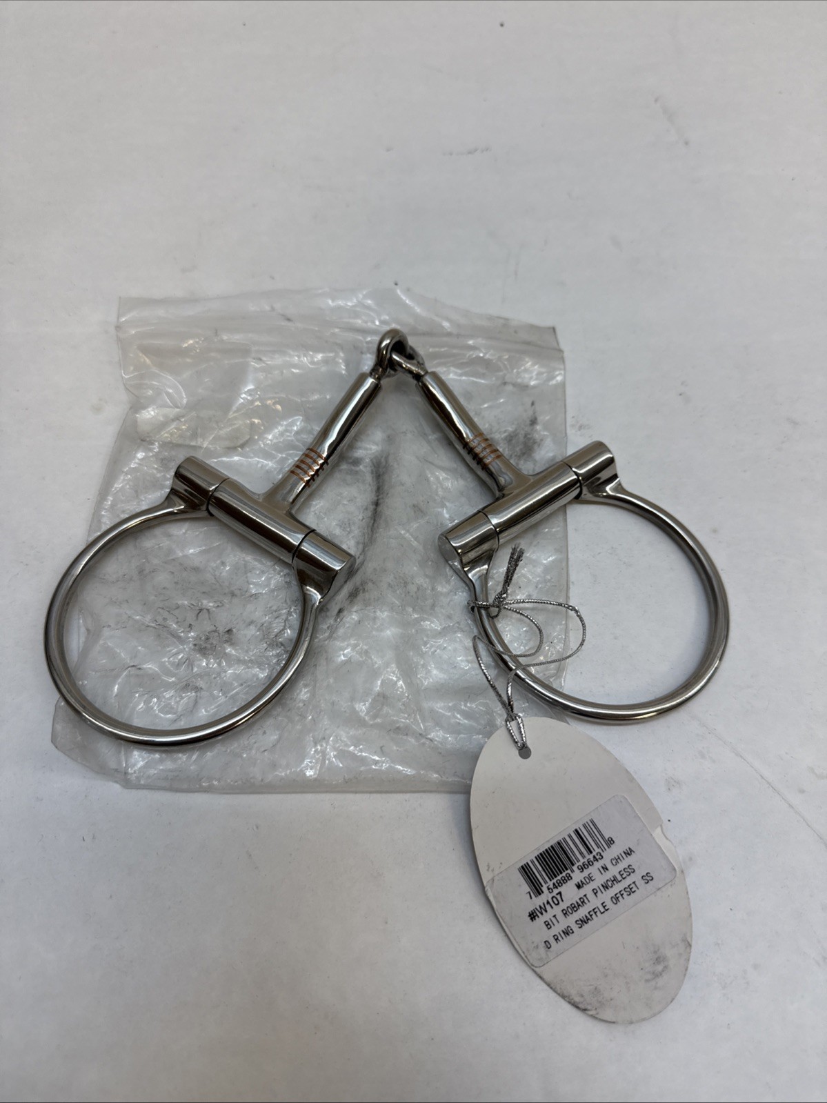 Robart Pinchless Bit D Ring Snaffle Offset SS
