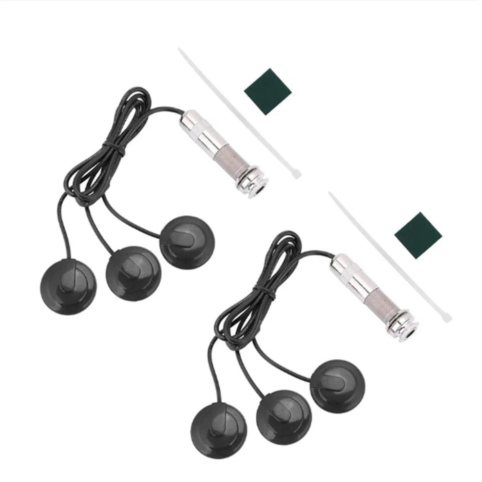 2Pcs Contact Pickup Transducer 3cm Disc 6.35mm Jack Fit Ukulele Mandolin Tres