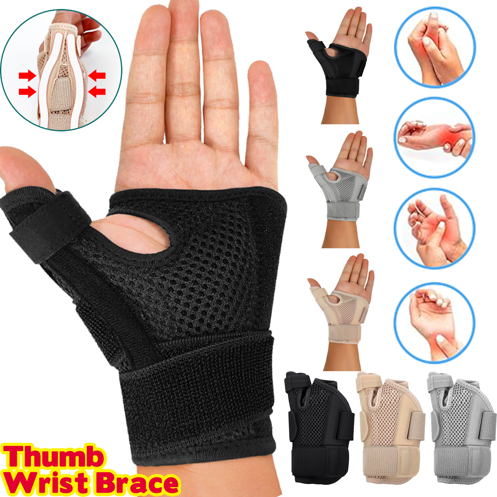 Thumb Splint Brace Spica with Wrist Support for Arthritis & Carpal Tunnel Pain