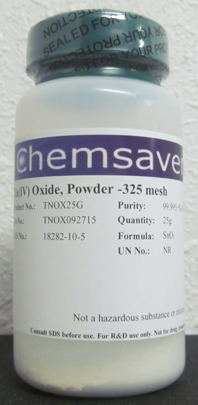 Tin(IV) Oxide, Powder -325 mesh, 99.995+% (Metals Basis), Certified, 25g