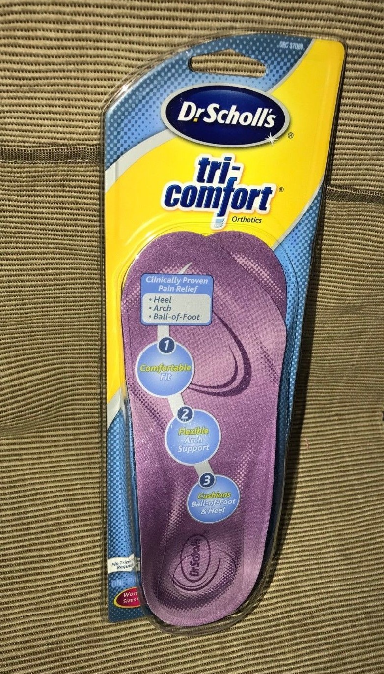 New Women's Dr. Scholl's Tri Comfort Purple Orthotic Insert UPC 37080 Size 6-10