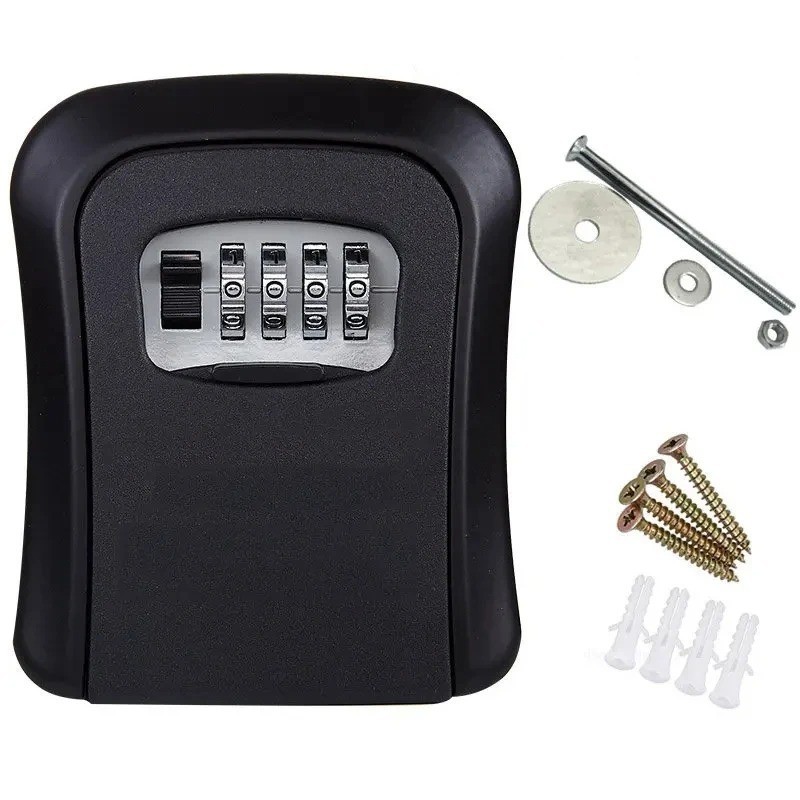 Wall Mount Key Lock Box 4 Digit Combination Key Safe Security Storage Organizer