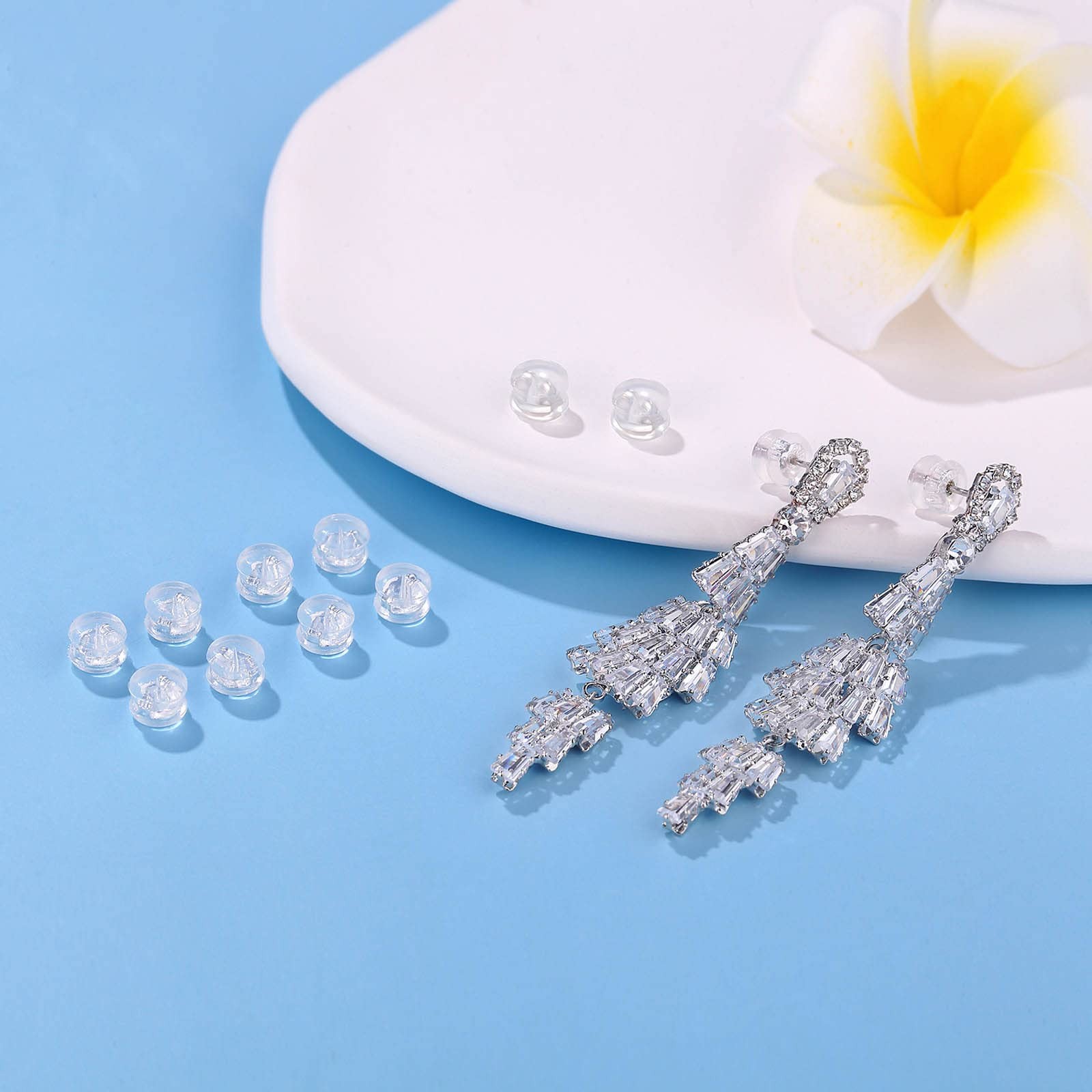 Earring Backs 18K Gold Locking Silicone Earring Backs Replacements for Studs/...