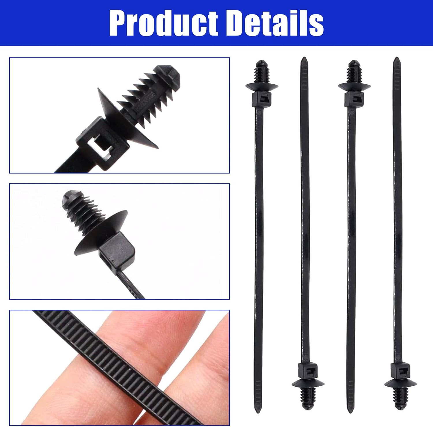 Christmas Tree Cable Ties Universal Push Mount Compatible Boat Trailer 100 Pcs