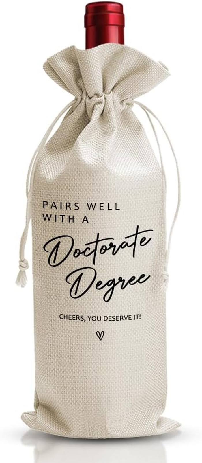 Doctorate Degree Graduation Gift Wine Bag, PHD Gifts for Best Friend Her Him, Co