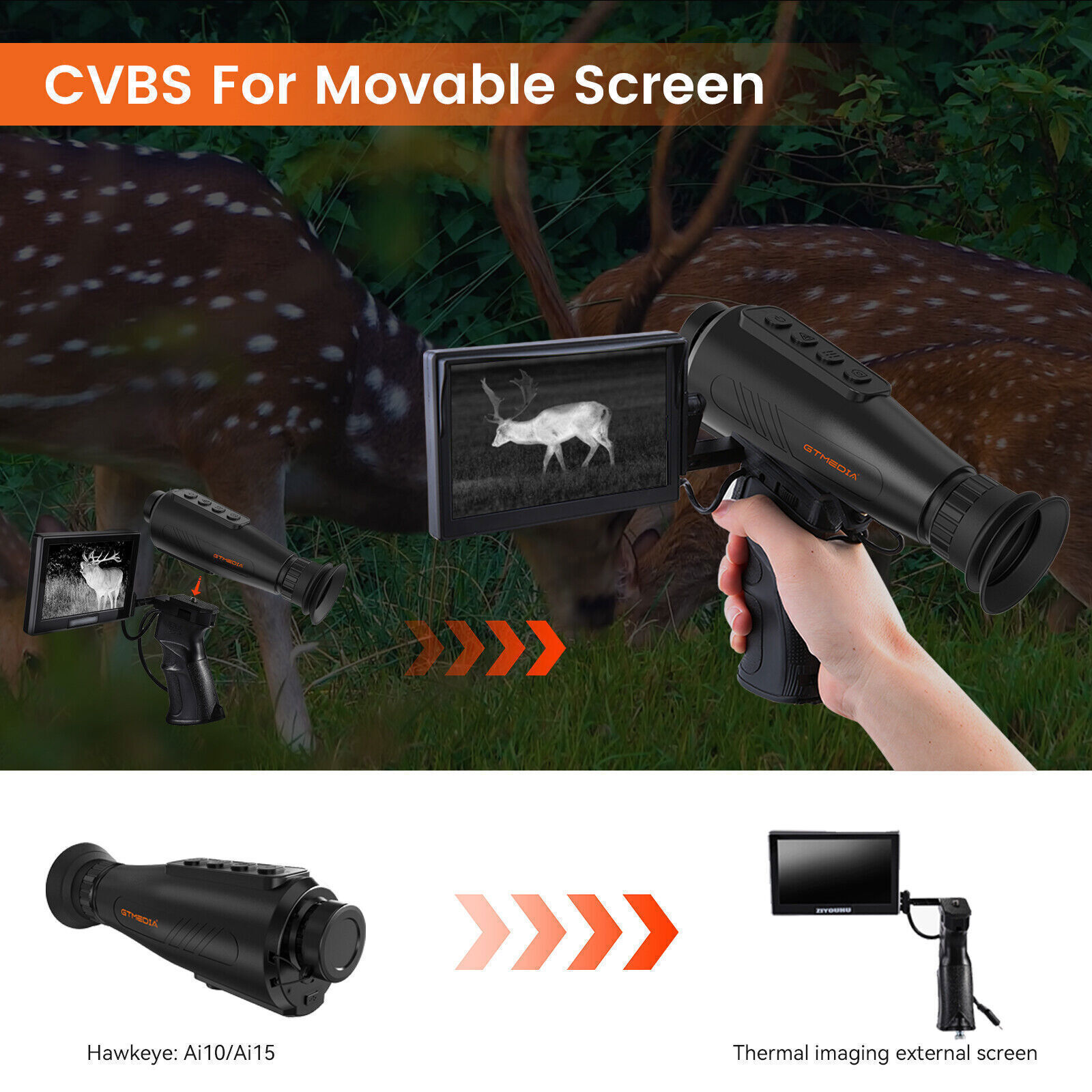 Thermal Monocular AI 384x288 Thermal Imaging Monocular 12um 15mm 60Hz WiFi 5Mode