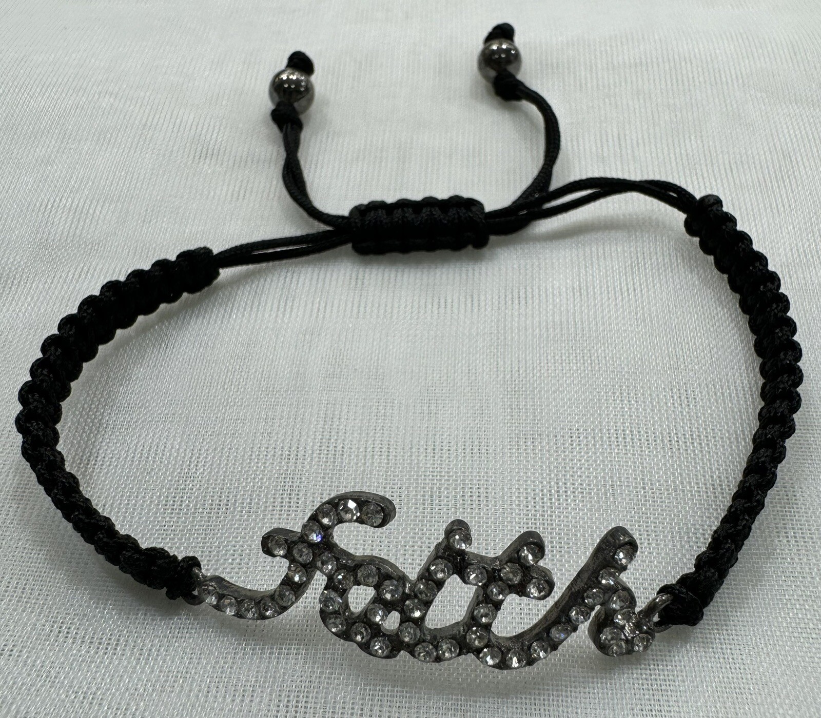 Handmade Unique 4”~7” Adjustable Faith Bracelet with Crystals