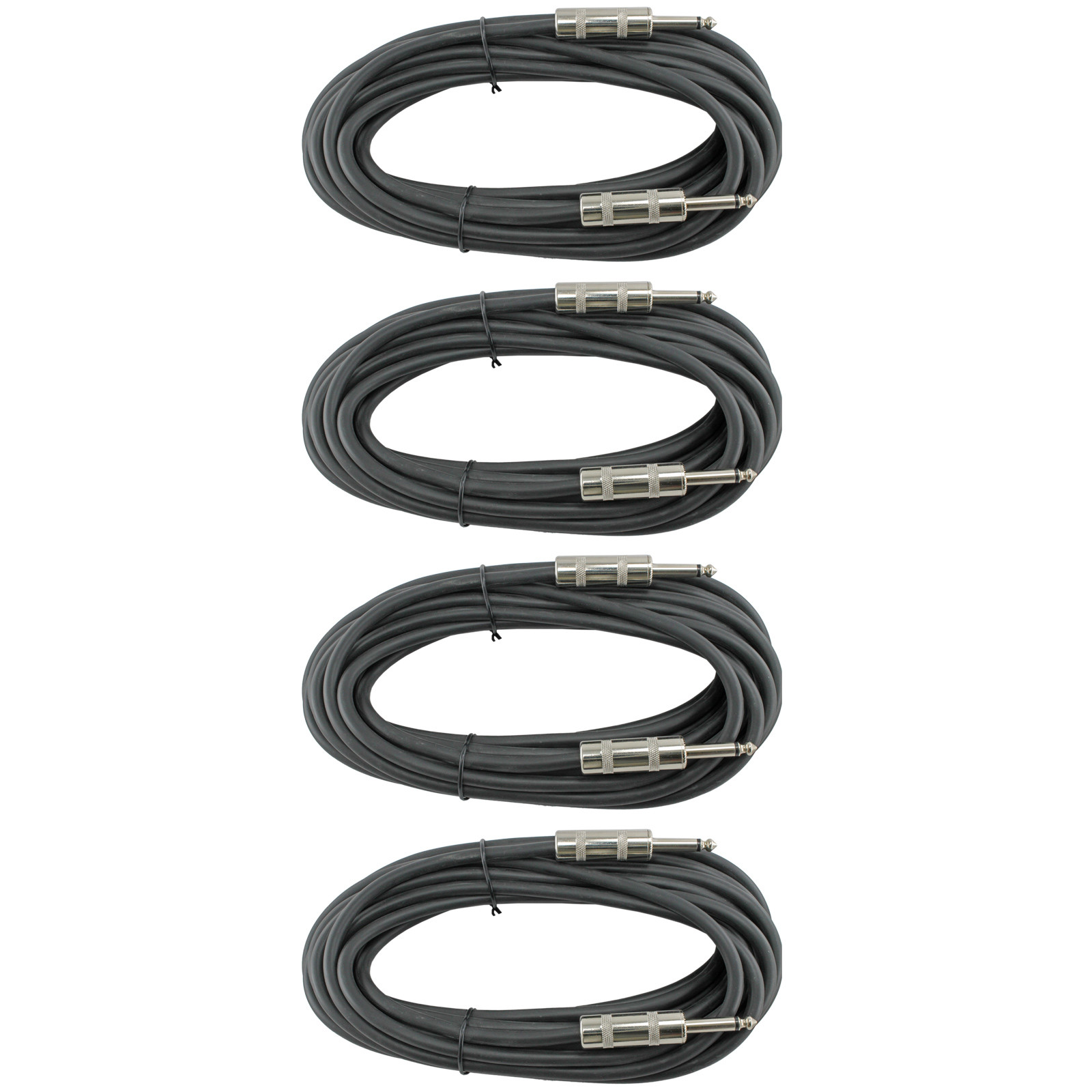 4 pack lot 25' ft foot pro audio 16 ga PA DJ speaker cables cords 100 foot ft