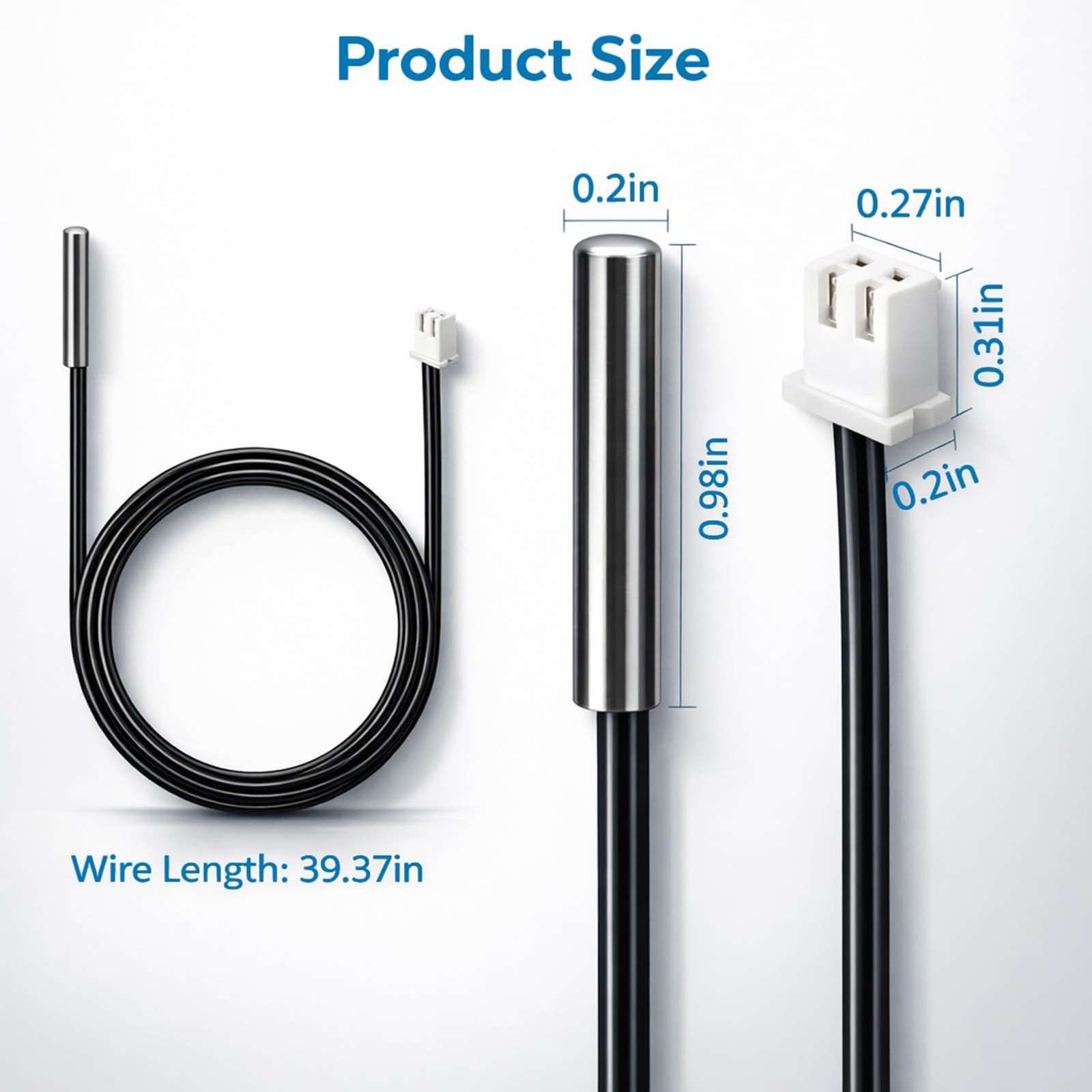 5PCS High Accuracy Temperature Sensor Probe, Premium B3950 Ntc 10k Thermistor...