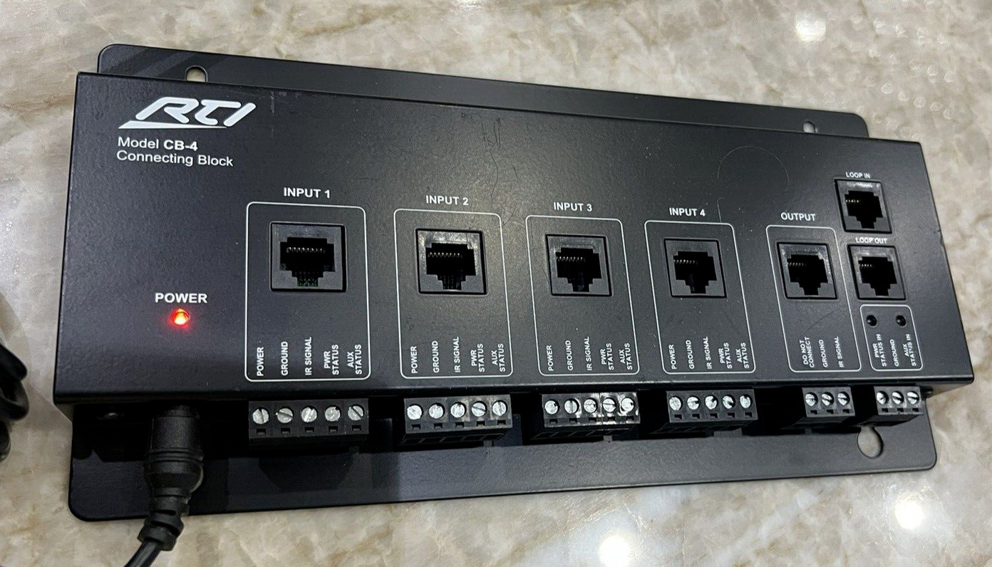 RTI CB-4 Connecting Block Remote Control Processor w/AC Adapter