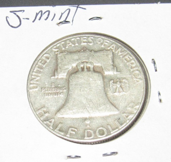 Fine Silver 1954 s San Francisco Mint Franklin Silver Half Dollar 1/2 dollar