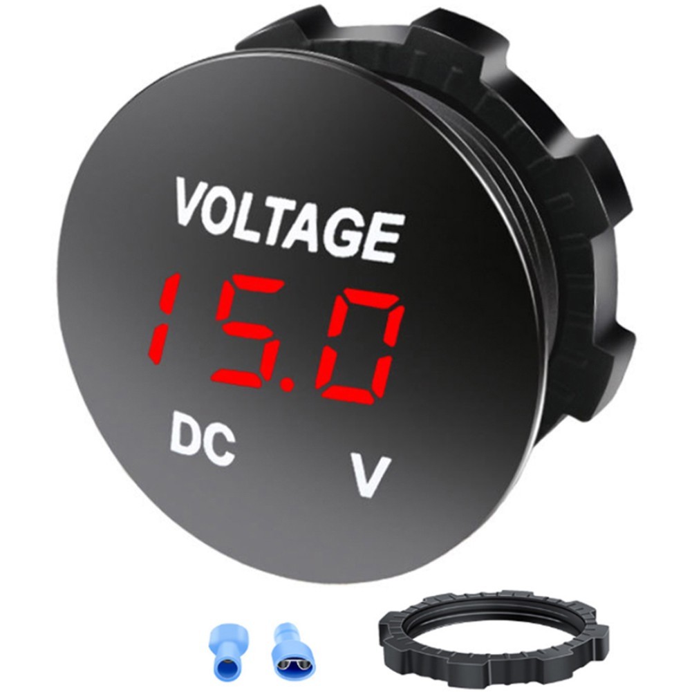 Compact Modified Motorcycle Car Voltmeter Clear LED Display 12V24V
