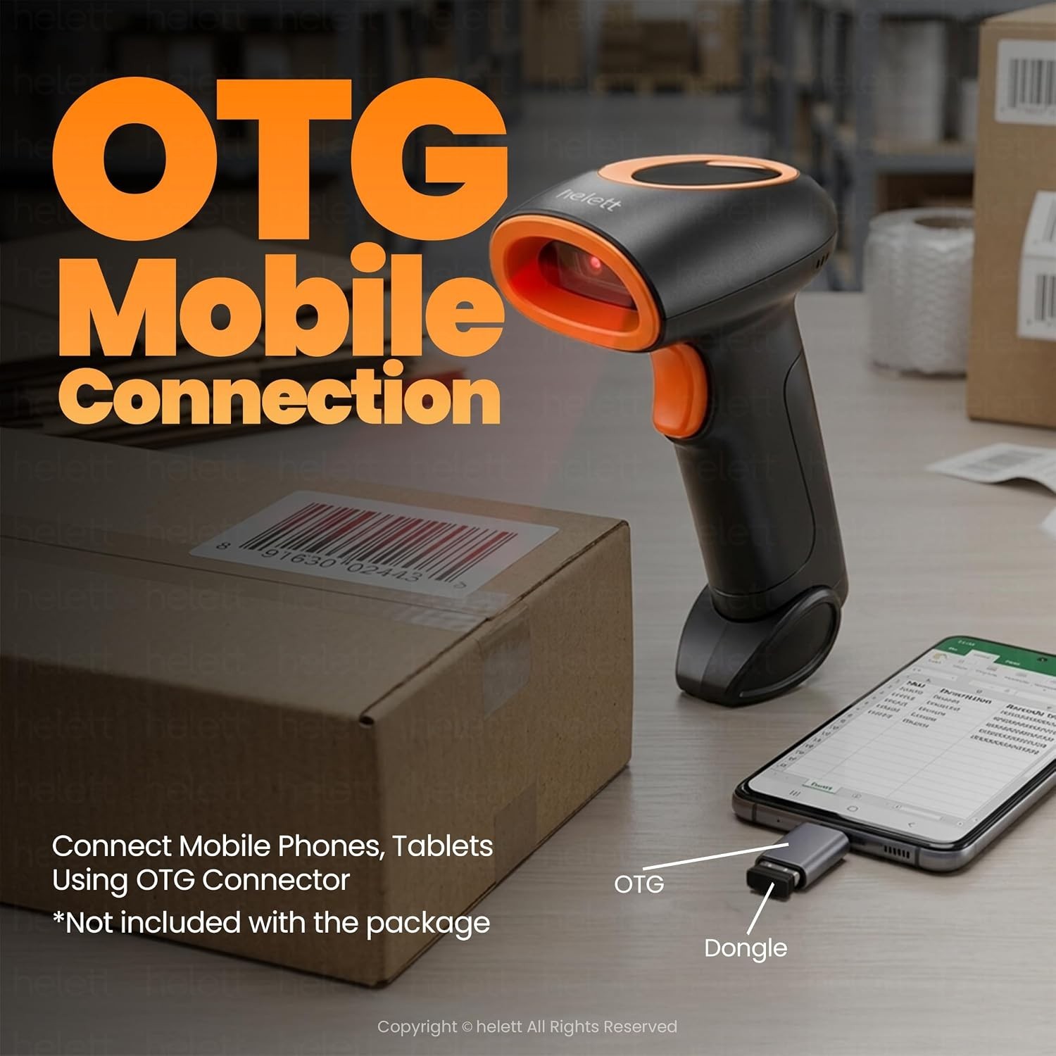 HT20 Wireless 2.4GHz 2D & 1D Barcode Scanner QR Code & Barcode Wired & Wirele...