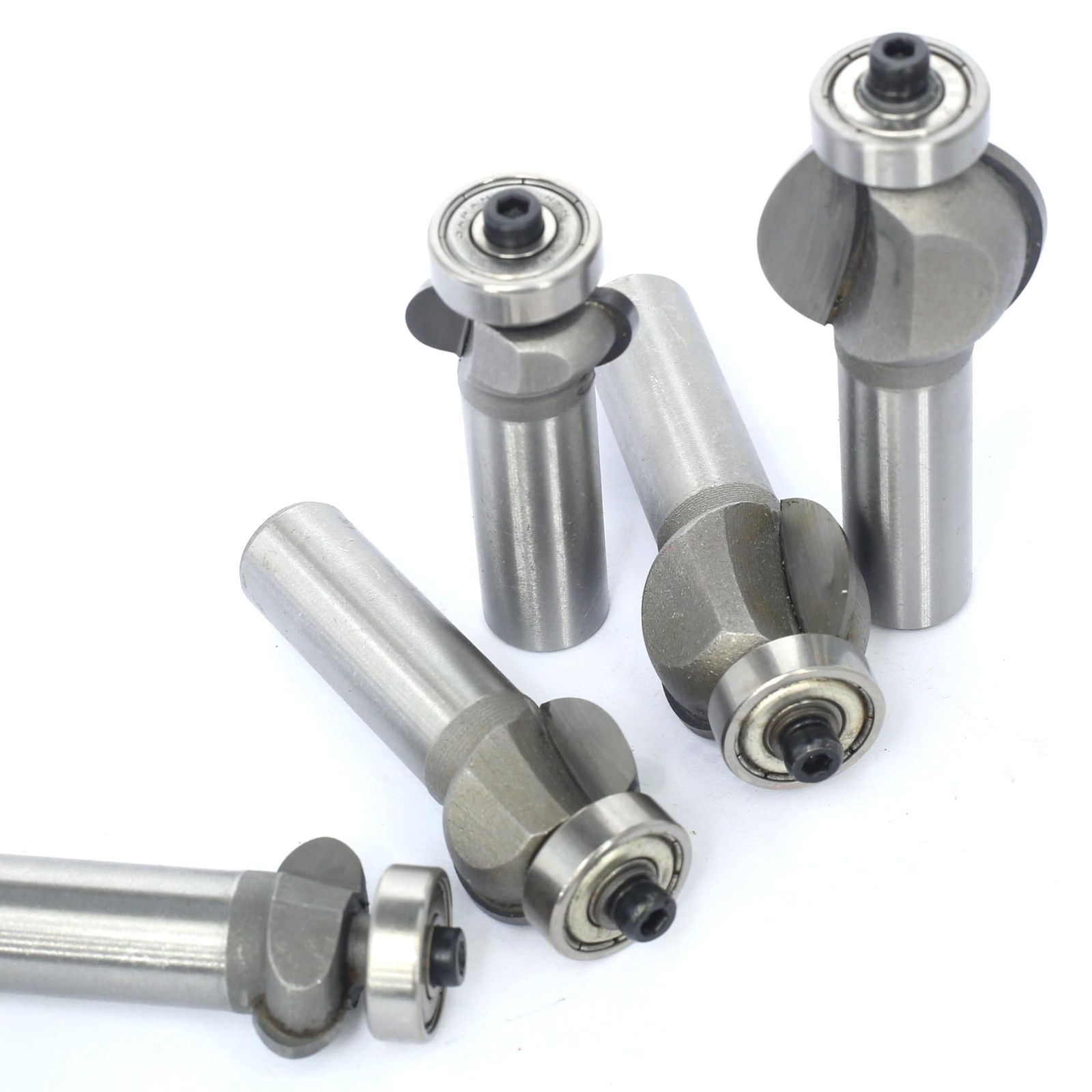 Akylin 5Pcs Edging Fluting Router Bits Set 1/2" Shank Concave Sunk Bead Rad