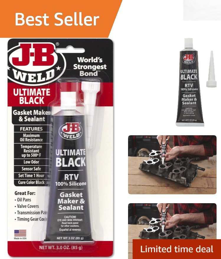 Ultimate Black Waterproof RTV Silicone Sealant - 3 oz for Tough Assemblies
