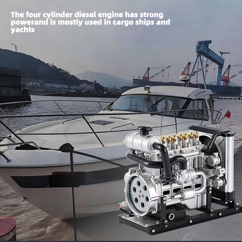 DIY Mini 4-Cylinder Diesel Engine Model Kit That Runs Engine Mechanical Metal