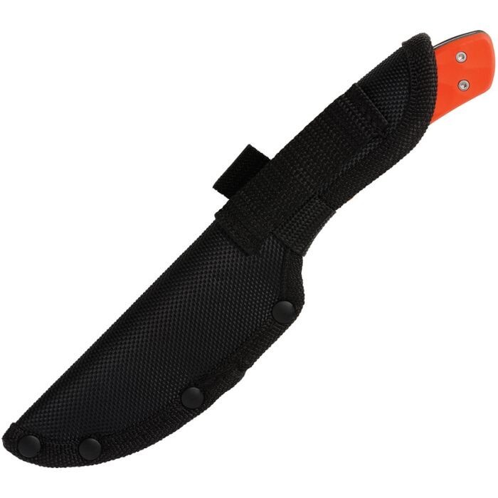 Browning Primal Fixed Knife 3.75 Stainless Steel Full Blade Orange Rubber Handle