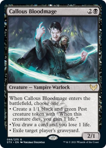 1x Callous Bloodmage - Foil NM-Mint, English Strixhaven: School of Mages MTG Mag