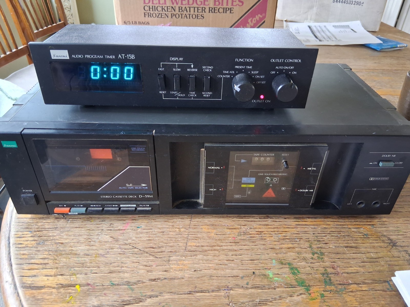 Sansui Casstte Deck And Audio Program Timer.  AT-15B , D-59M.