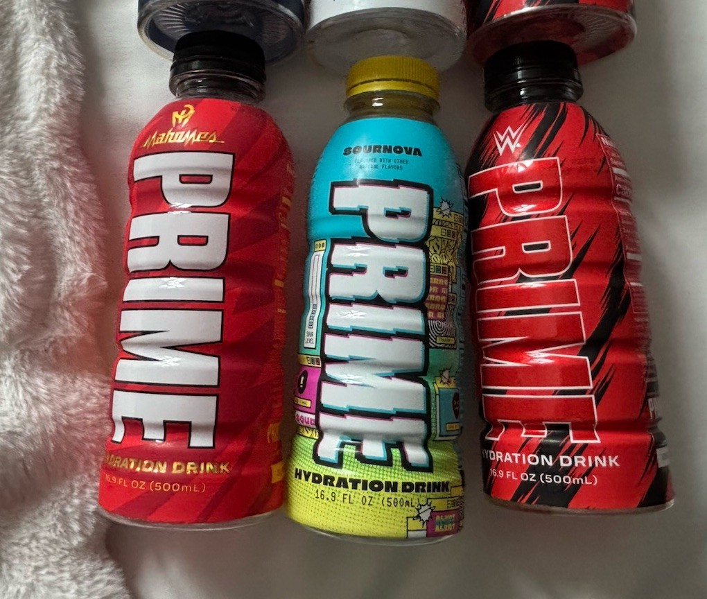 Empty prime hydration bottles