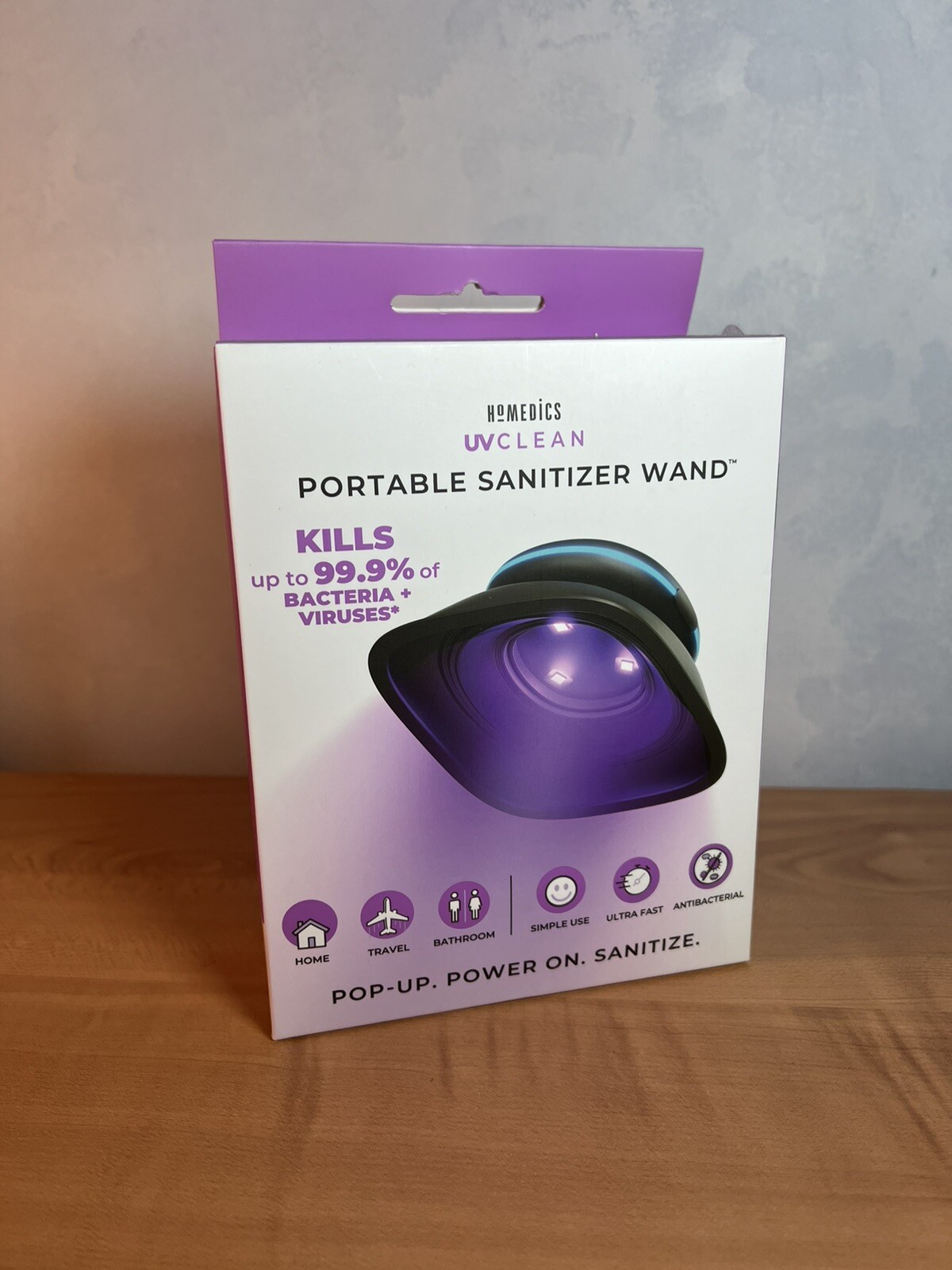 Homedics UVClean Portable Sanitizer Wand Kills Up to 99.9% Of Bacteria + Viruses