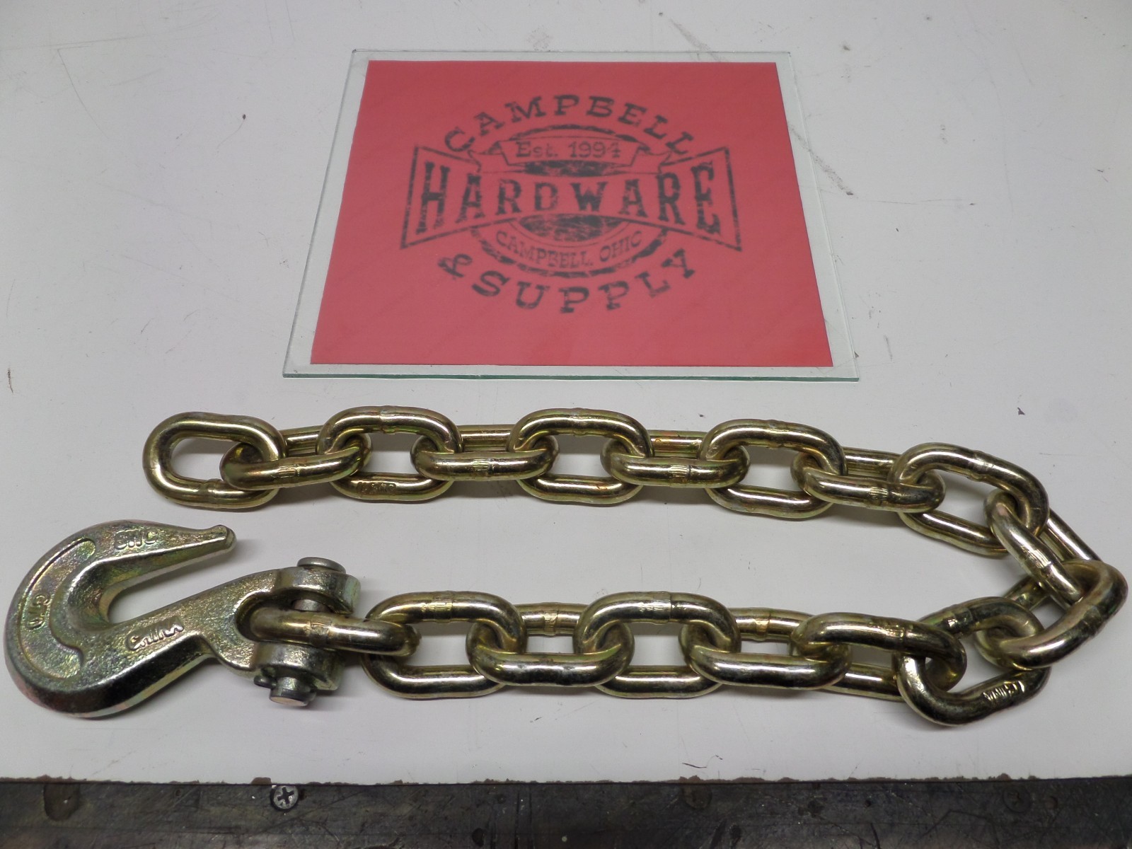 Auto Body Frame Machine Pull Chain 3/8" x 3' Grade 70 with 3/8' Grab Hook