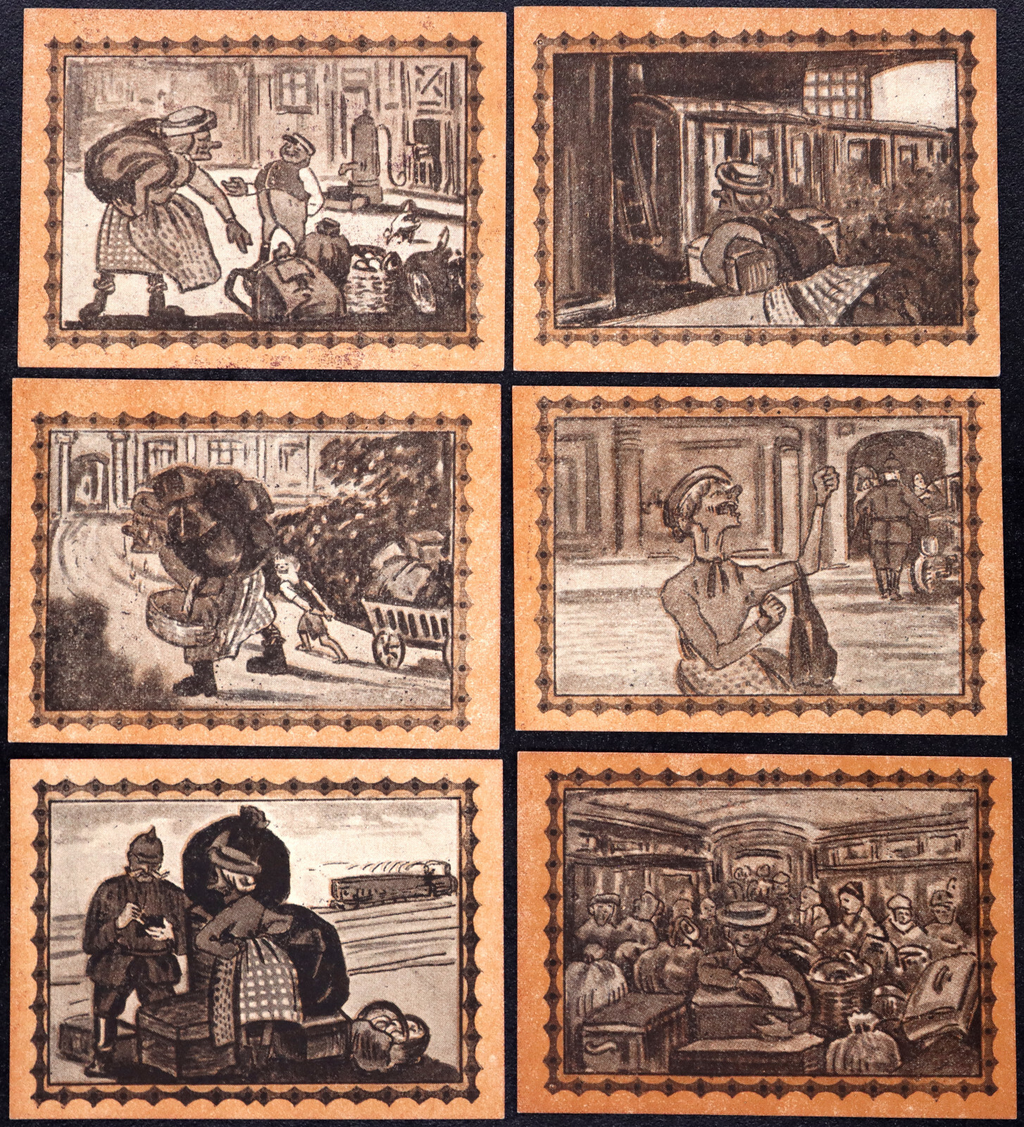 HALEBÜLL 1921 "Traveling During Wartime" XX-RARE WWI Complete Set German Notgeld