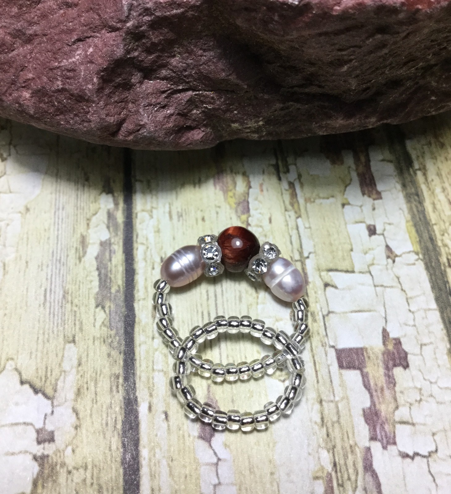 Comfortable Handmade Freshwater Pearl Stretch Toe Rings Swarovski Elements USA