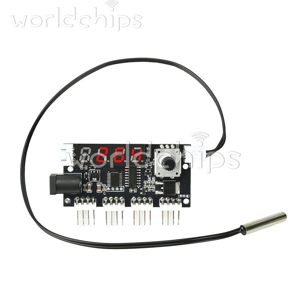 DC 5-24V 5A 4-way PWM Fan Speed Control Intelligent Temperature Control Module