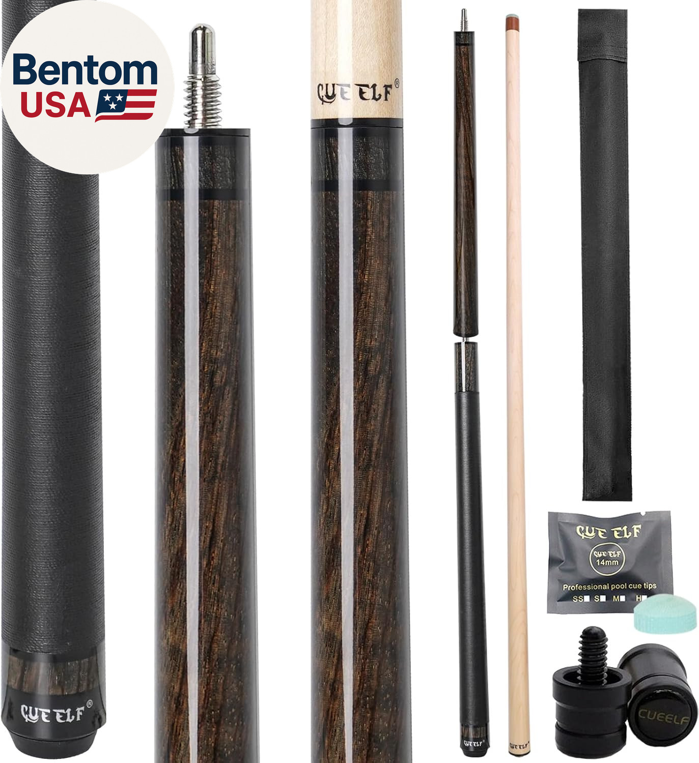 Heavy Hitter Jump Break Pool Cue 3-Piece Jump/Break Pool Cue Stick Zebra Wood Po
