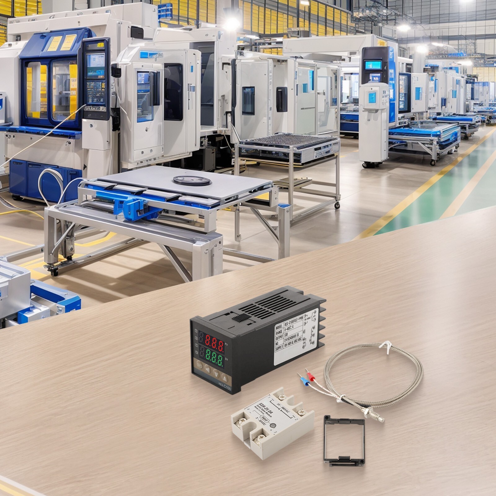 REX-C100 SSR DN+SSR-25DA+M6 British Temperature Controller And Thermocouple