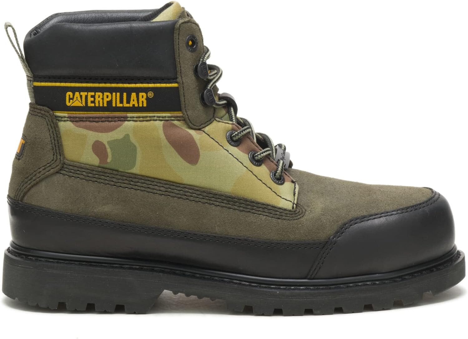 Cat Footwear Mens UTAH ST Steel Toe Work Industrial Leather Boots Black Camo
