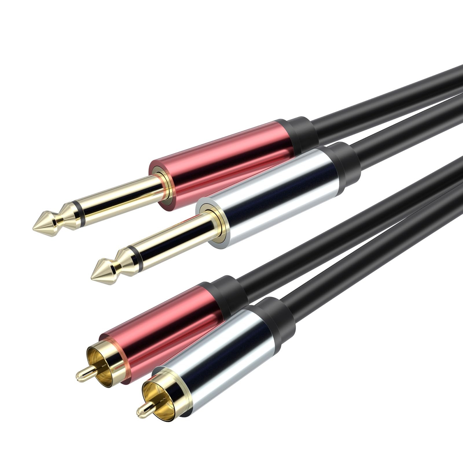 ZIWAI RCA to 1/4 Cable, Dual inch TS Stereo Audio 3Feet