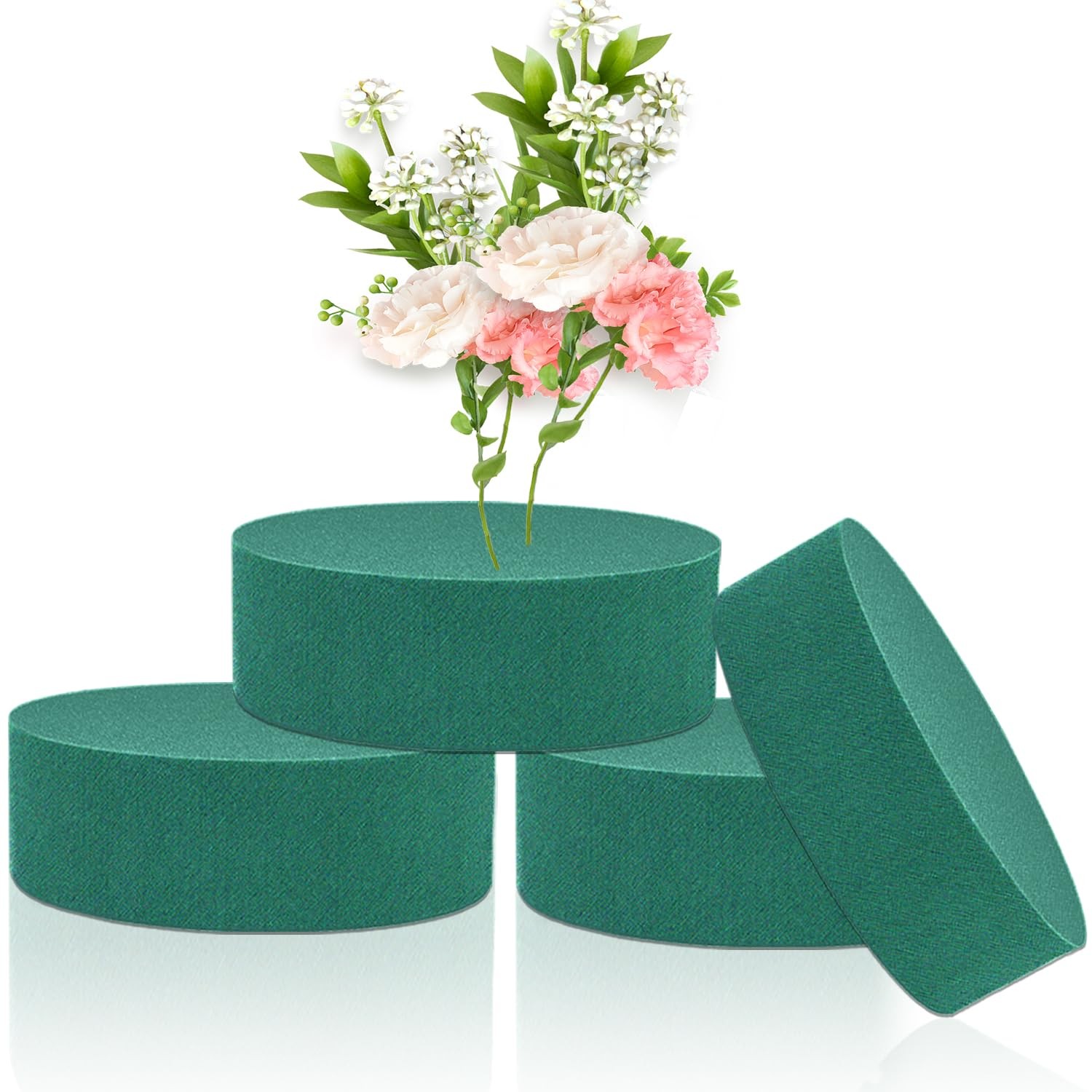 Large Floral Foam Round 6'' Flower Foam 4Pcs Florist Foam Blocks Wet Dry Gree...